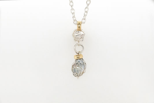 Island Knitting Wrapped Pearl Pendant 