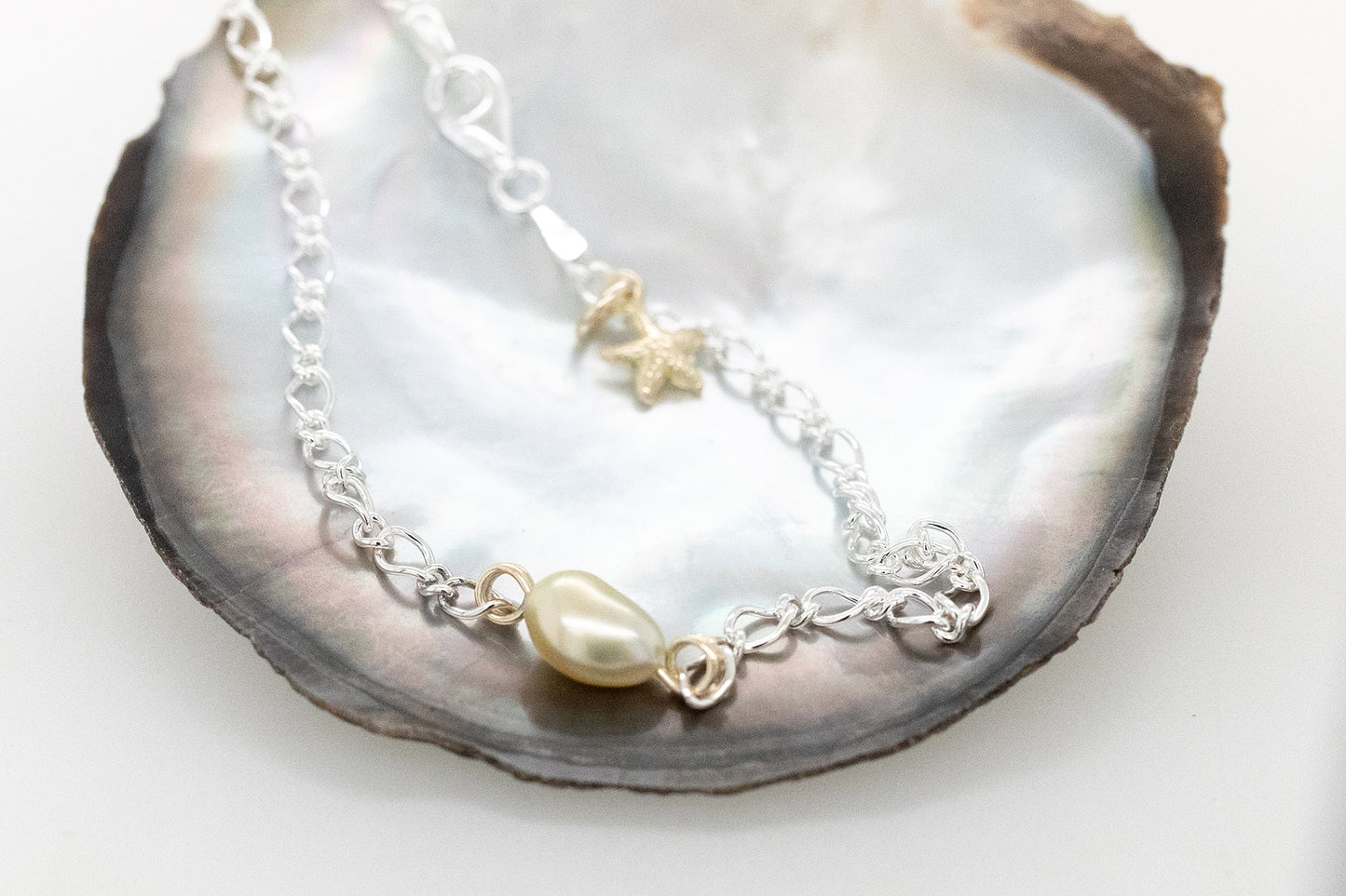 Starfish & Abrolhos Keshi Pearl Bracelet