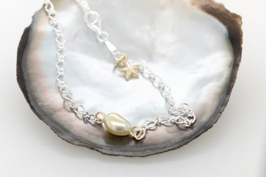 Starfish & Abrolhos Keshi Pearl Bracelet