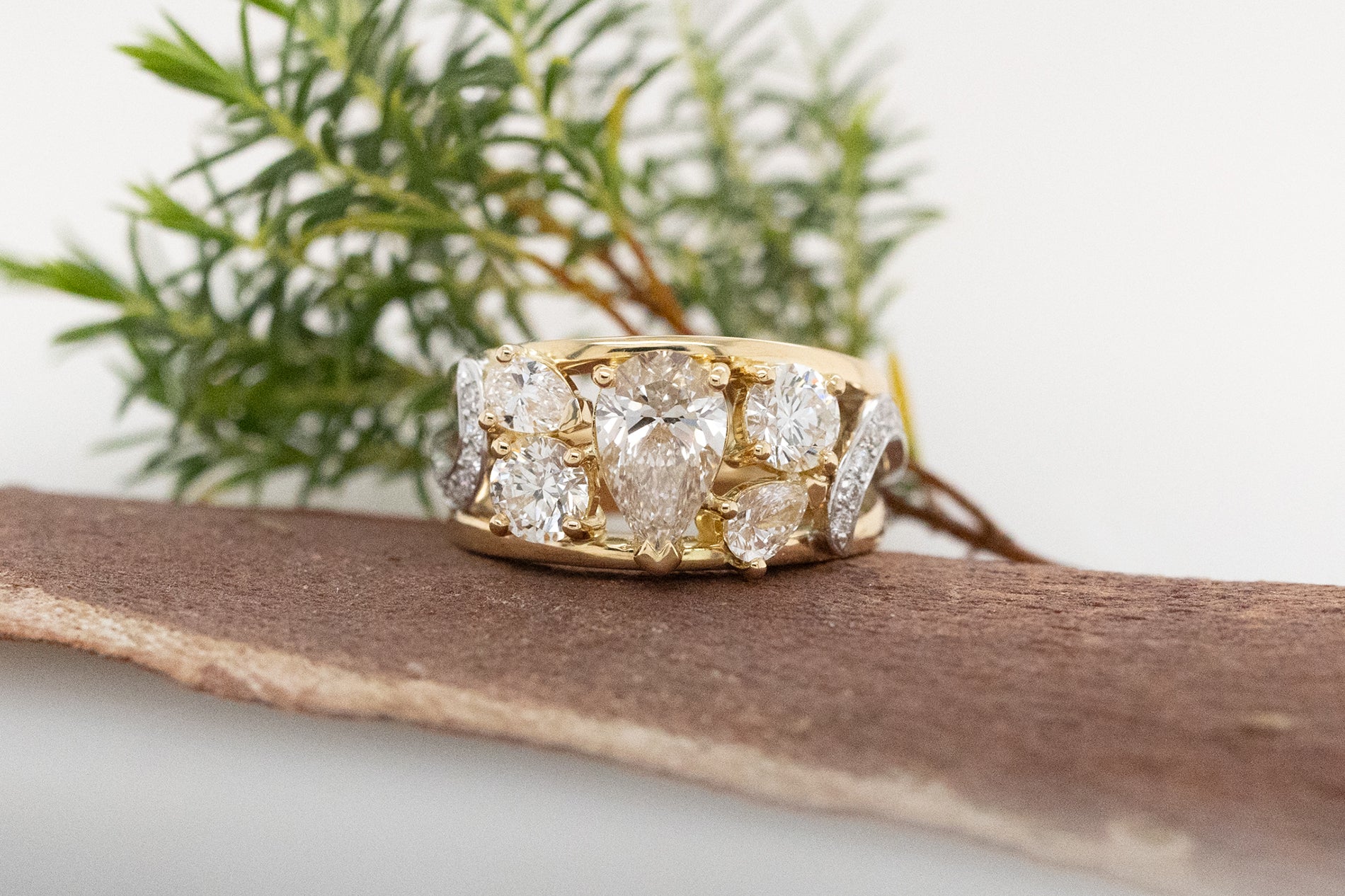 Natural Diamond Cluster Dress Ring