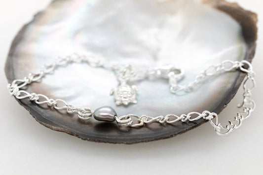 Keshi Pearl Turtle Bracelet