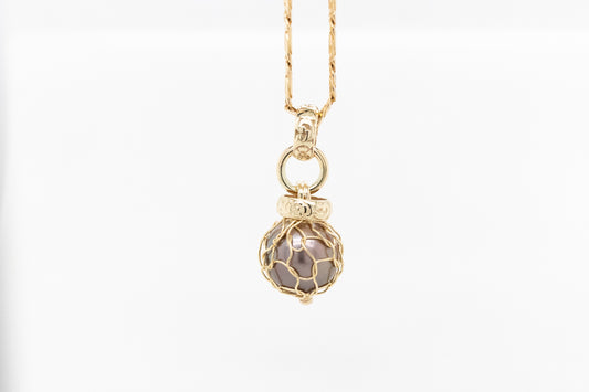 Embossed & French Knitted Pearl Pendant