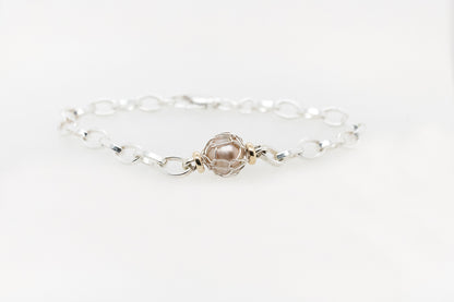 Knit Wrapped Pearl Bracelet
