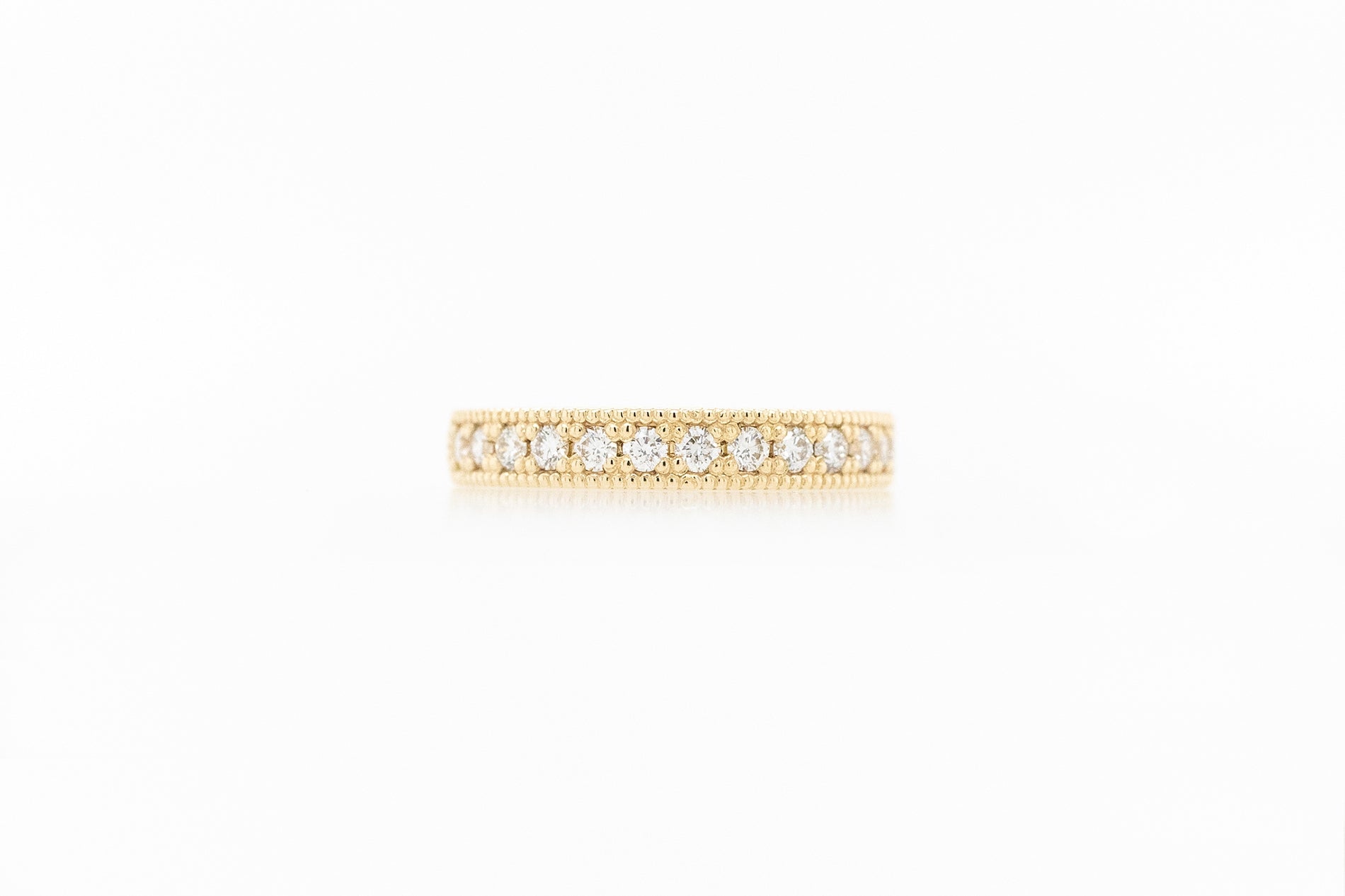 Milgrain-Set Wedding Ring 0.03ct