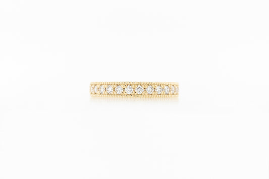 Milgrain-Set Wedding Ring 0.03ct