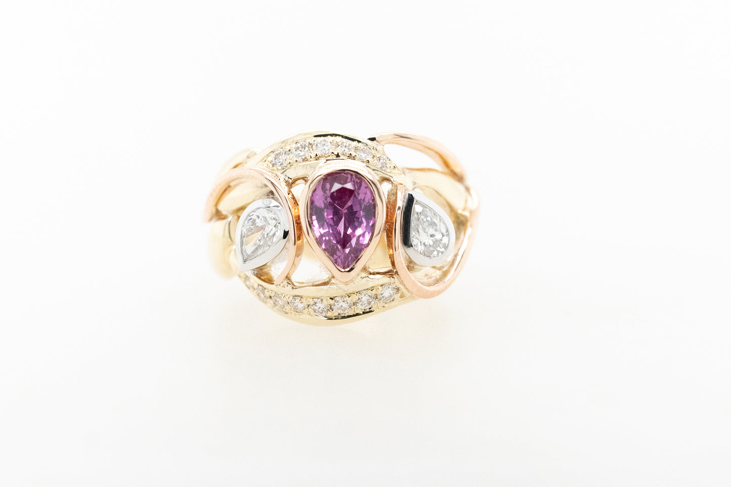 Pink Sapphire & Diamond Ring