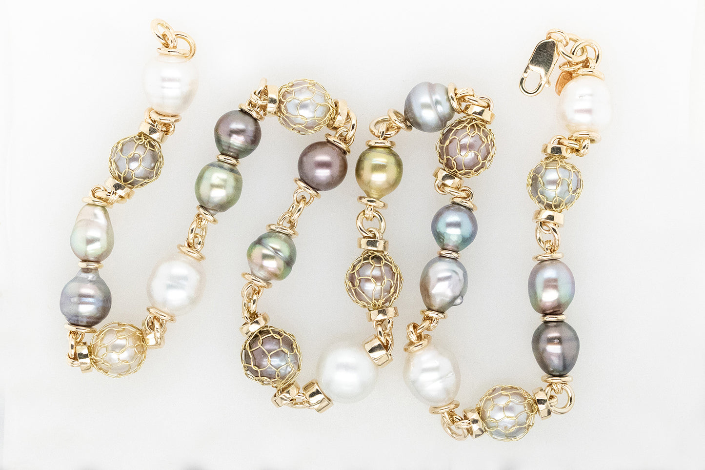 French Knitted Multi Strand Pearl Necklace