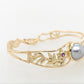 Abrolhos Pearl and Coloured stone, Geraldton Wax Hinged Cuff Bracelet