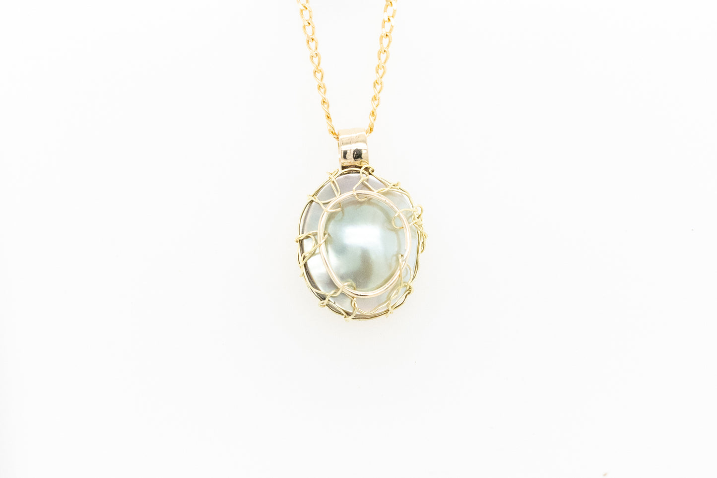 Knitted Mabe Pearl Pendant