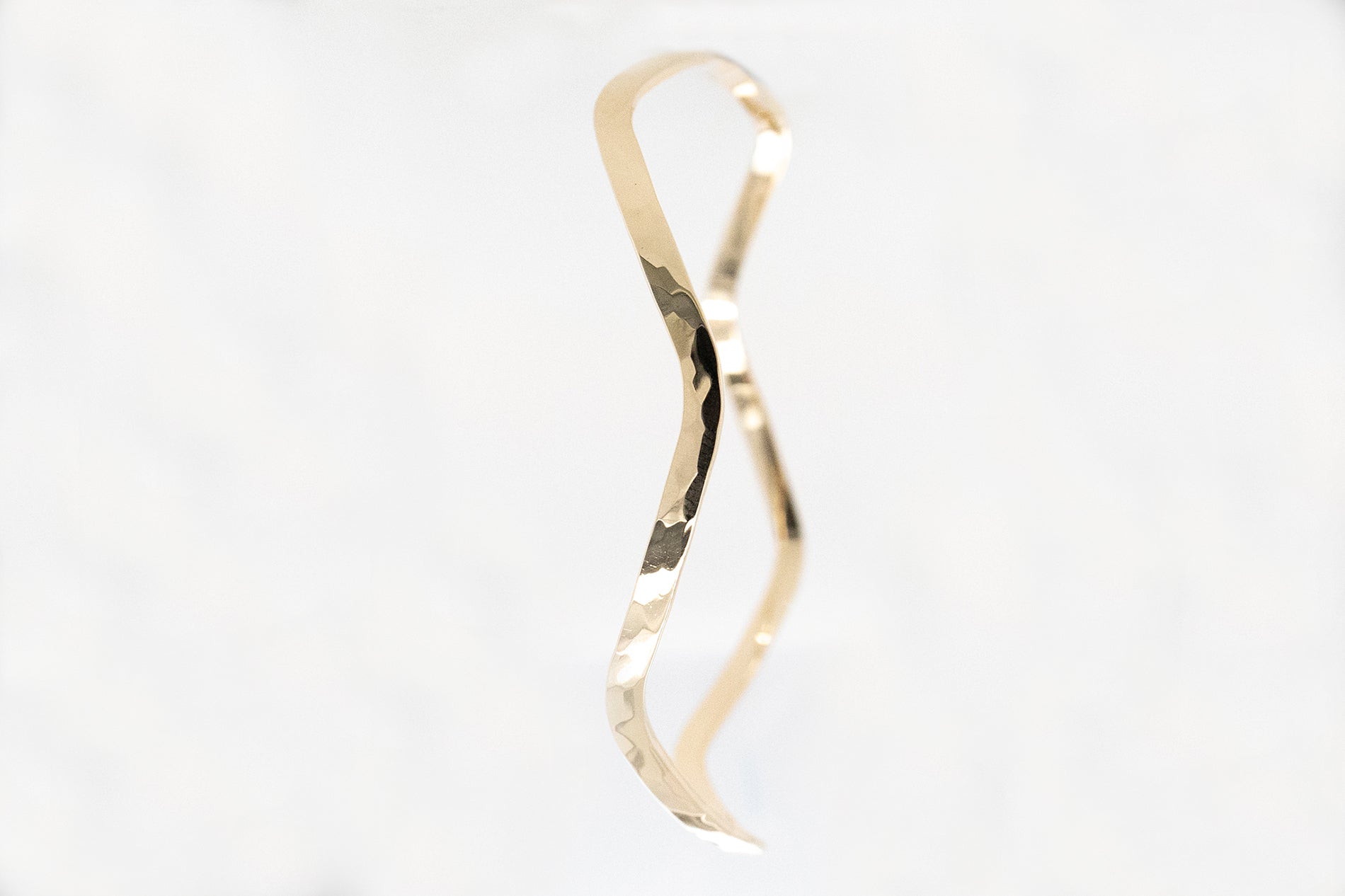 Beaten Finish Wavey Bangle 