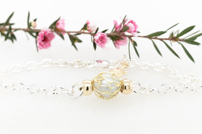 French Knitted Pearl & Turtle Bracelet
