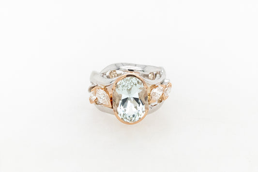 Aquamarine & Diamond Dress Ring