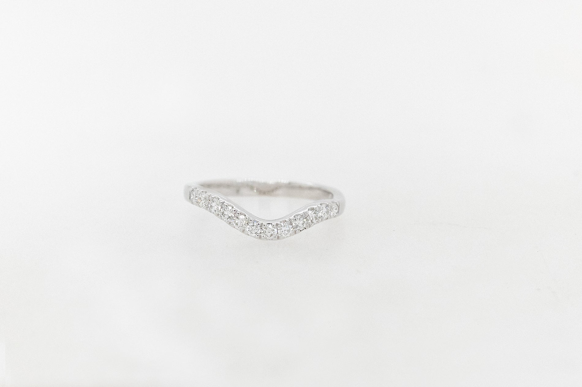 Contoured Diamond Wedding Ring 