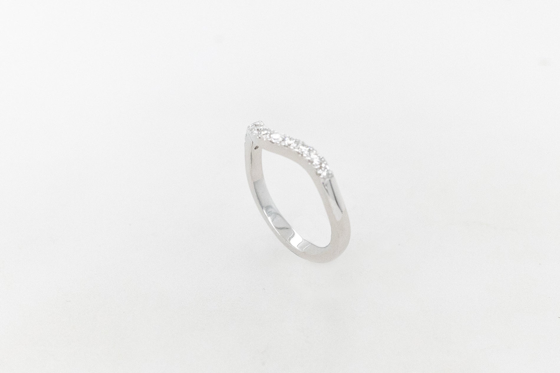 Contoured Diamond Wedding Ring 