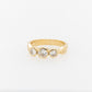 Trilogy Bezel Set Floral Engraved Engagement Ring