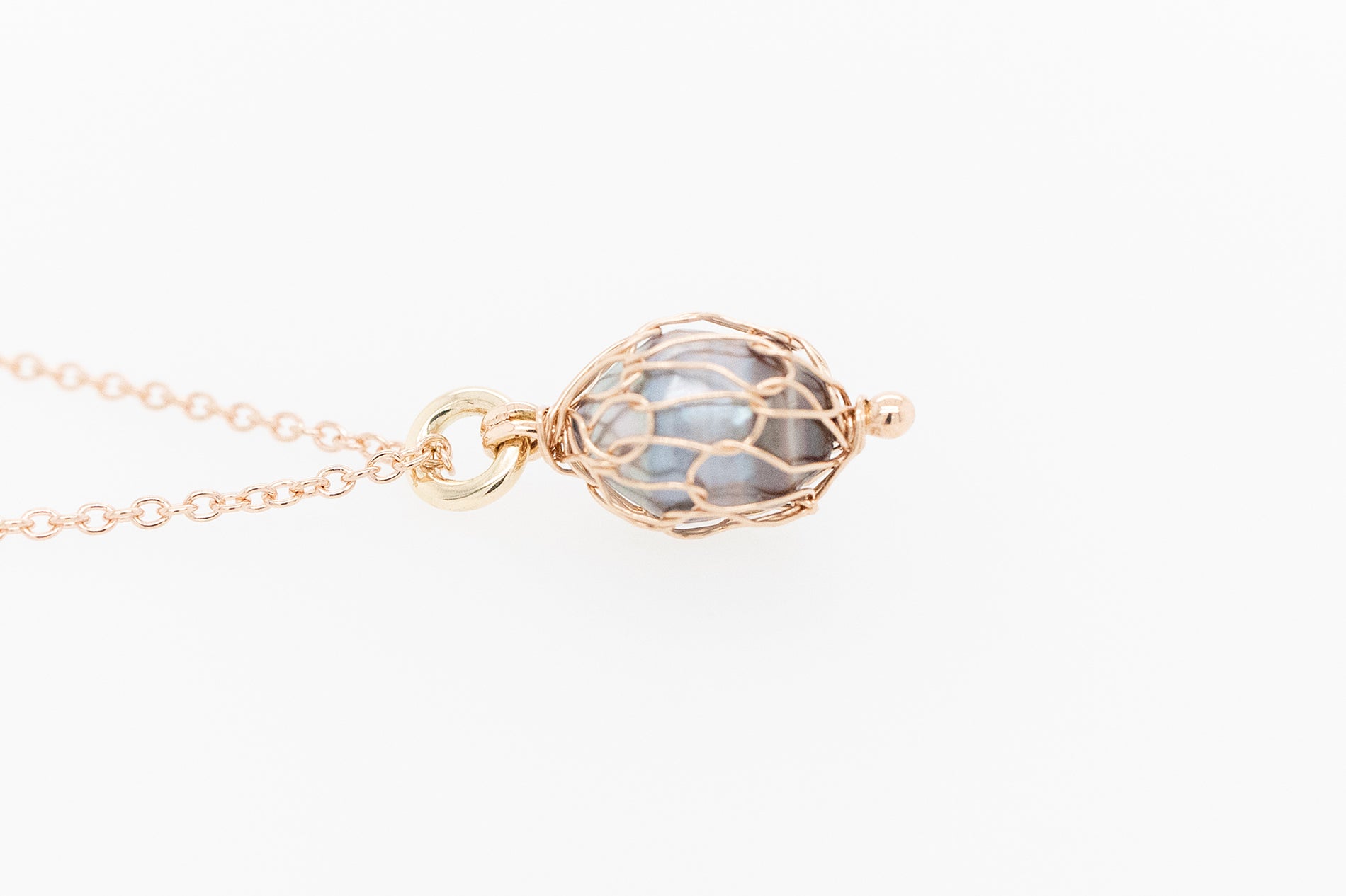 French Knitted Abrolhos Black Lipped Pearl Pendant 