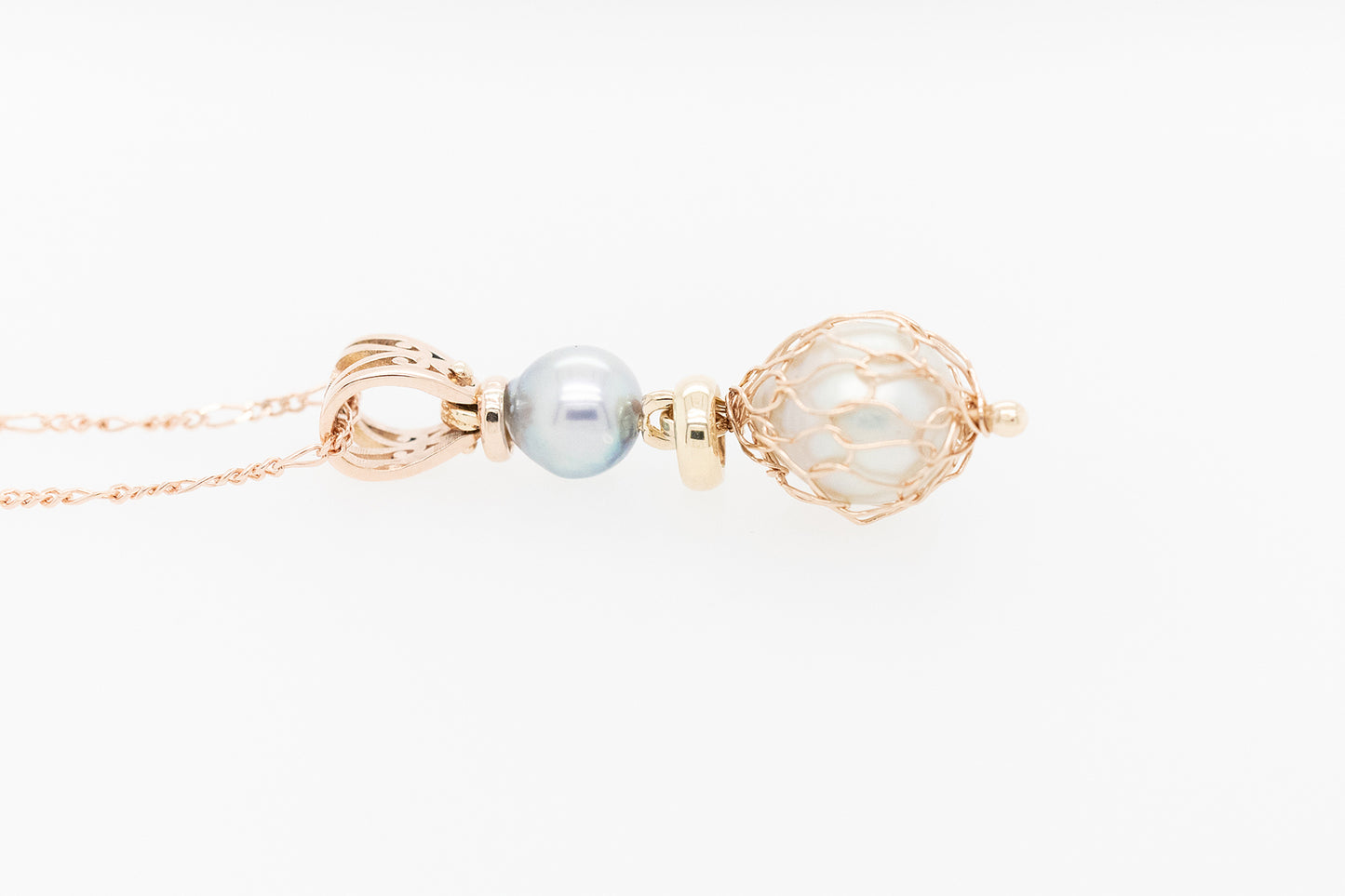 French Knitted Abrolhos Islands Pearl Pendant with Filigree Bale