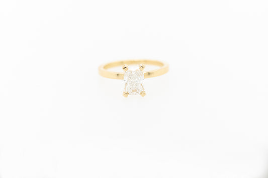 Long Radiant Cut Diamond Engagement Ring