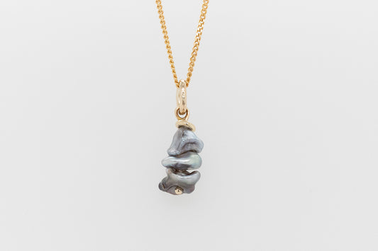 Stacked Abrolhos Keshi Pearl Pendant