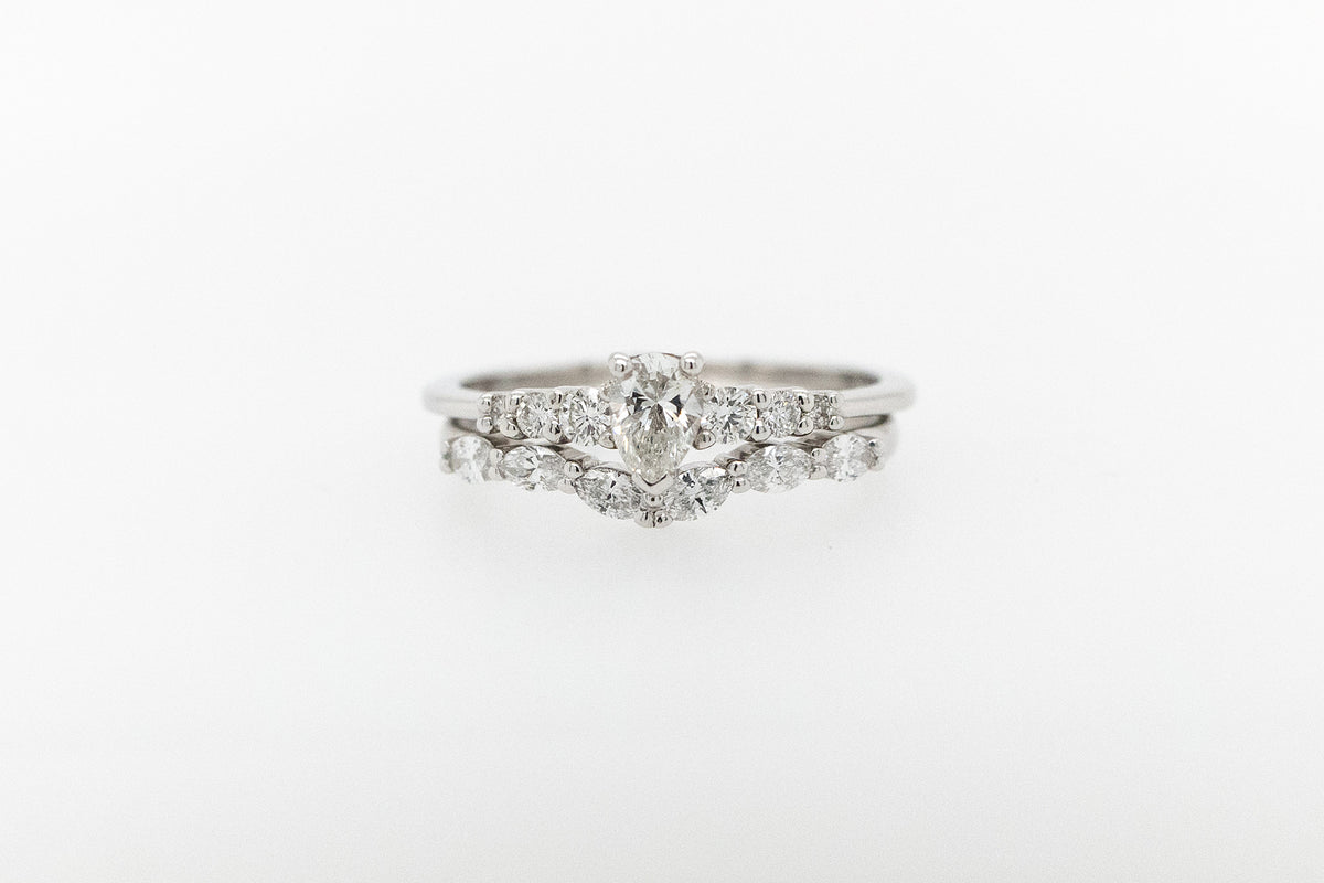 Marquise Diamond Curved Wedding Ring