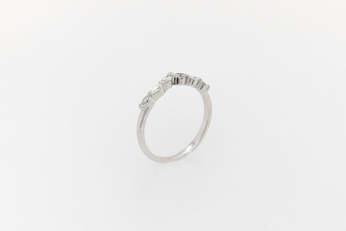 Marquise Diamond Curved Wedding Ring