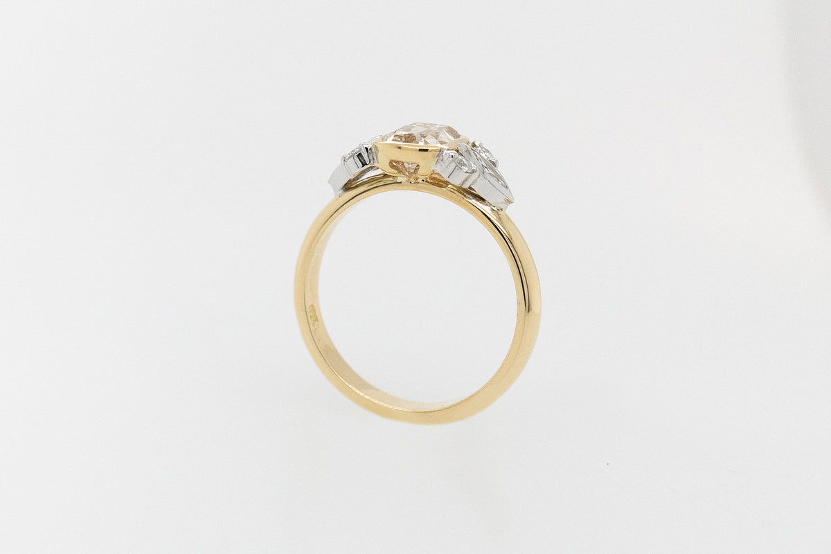 1.336ct Cushion Cut Kimberly Champange Diamond Engagement Ring