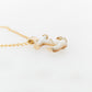 Mother of Pearl Carved Anchor Pendant with Gold Accents