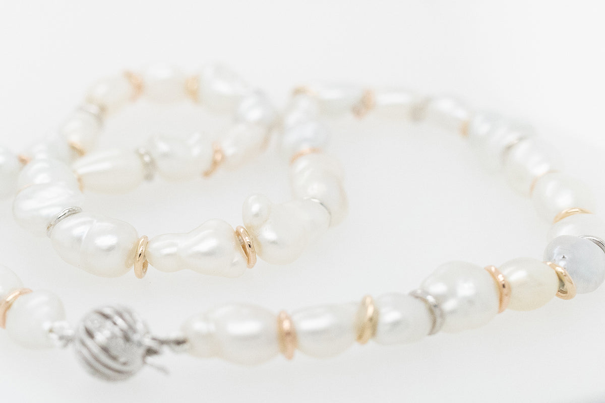 Cygnett Bay Keshi Pearl STrand with Diamond Catch