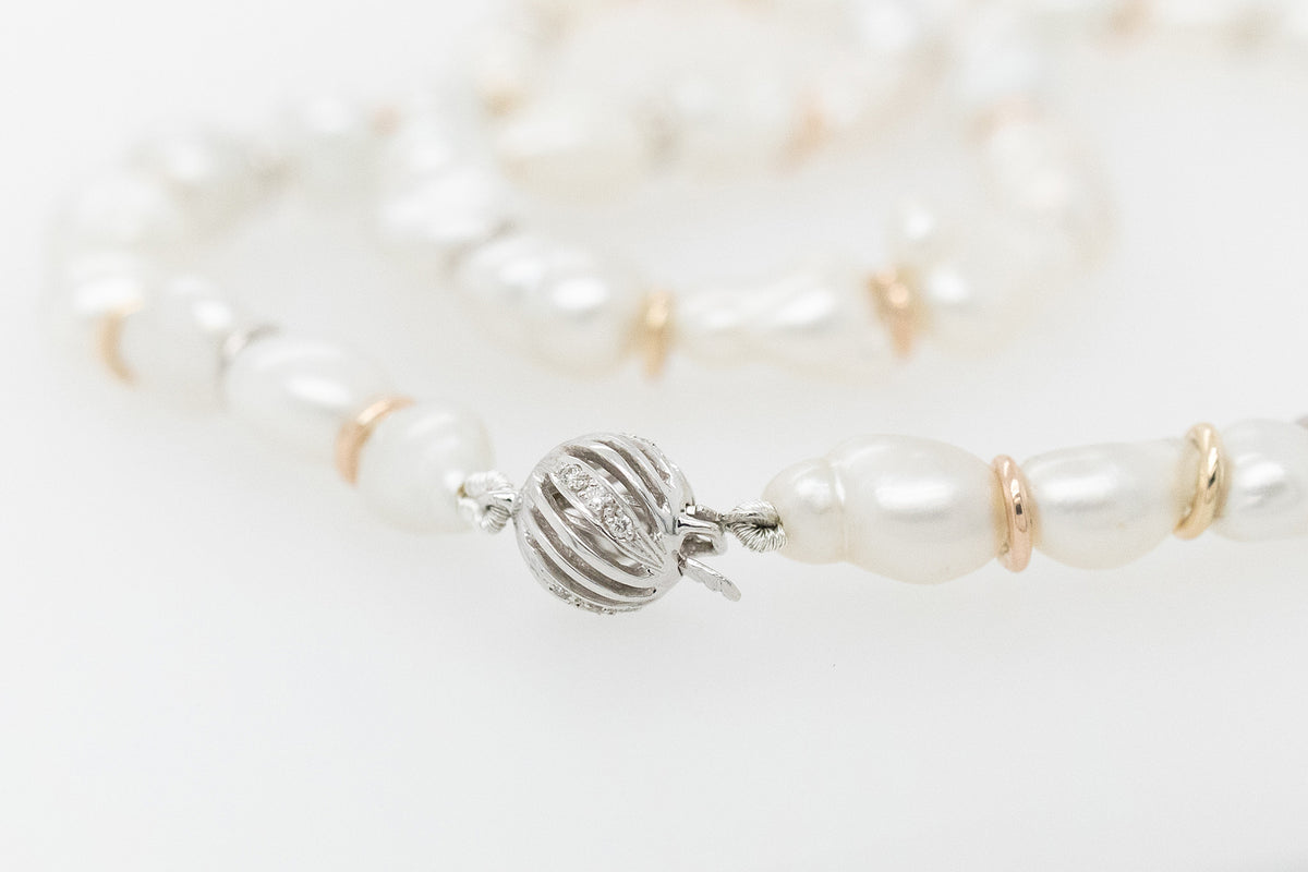 Cygnett Bay Keshi Pearl STrand with Diamond Catch