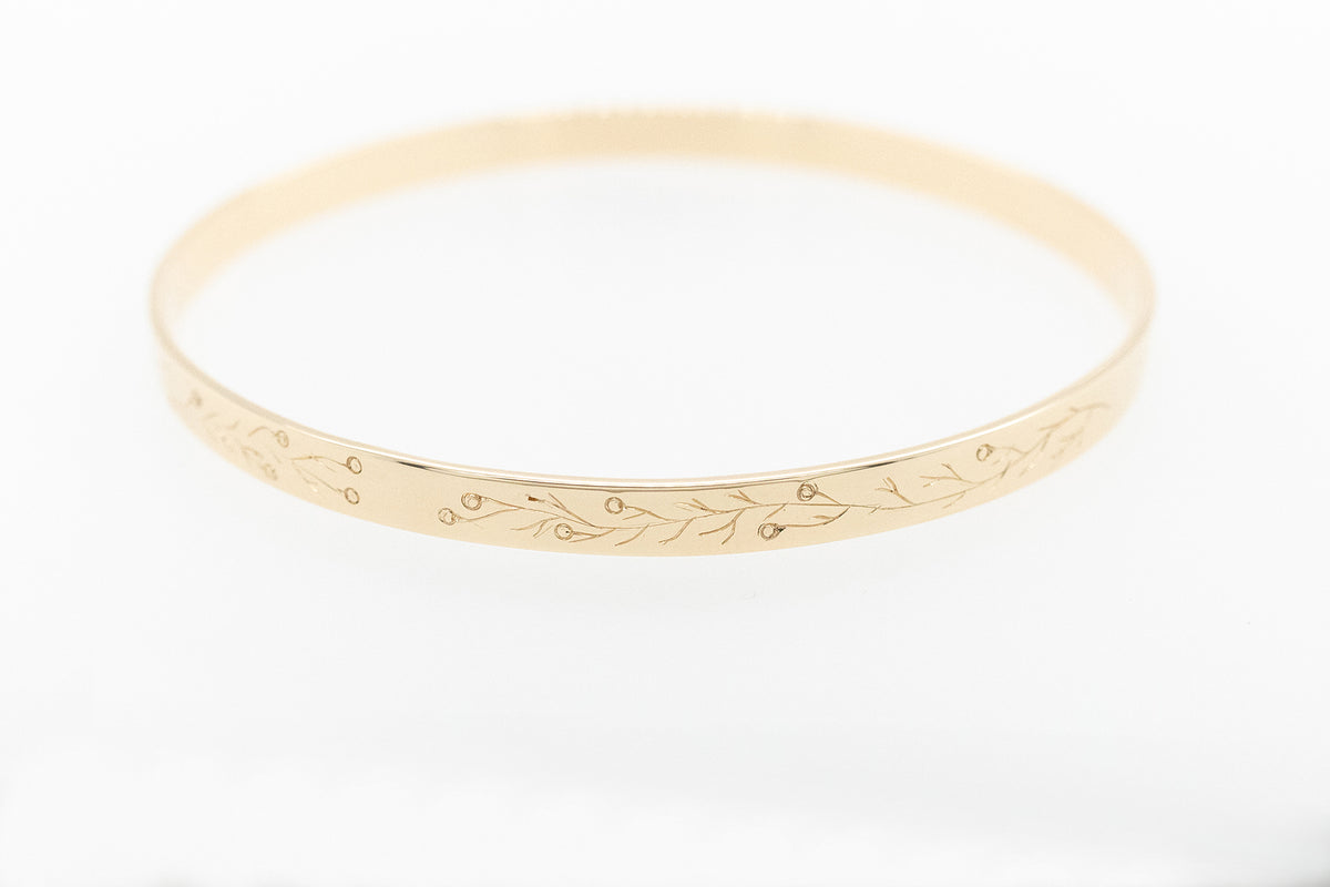 Hand Engraved Geraldton Wax Bangle 