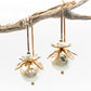 Everlasting Budding Flower Pearl Drop Earrings