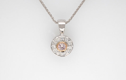 Pink Diamond Pendant 0.10ct 7PR 18WR