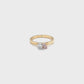 Engagement Ring Small Cluster White and Pink Diamonds