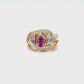 Pink Sapphire & Diamond Ring