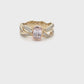 Padparascha Sapphire and Diamond Ring