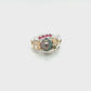 Geraldton Wax Pearl Green Diamond Pink Spinel Ring