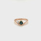 Sapphire Teal & Diamond Ring