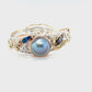 Undersea Opal, Pearl & Diamond Three Tone Bangle
