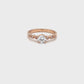 Pink & White Diamond Milgrain Engagment Ring 18RG