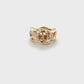 Gold Cushion Topaz and Diamond Ring