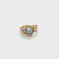 French Knitted, Pearl, White, Champagne & Pink Diamond Ring