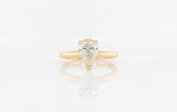 1.20ct Pear Cut Ring H SI2 IGI Cert 18Y Size M