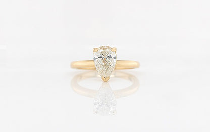 1.20ct Pear Cut Ring H SI2 IGI Cert 18Y Size M