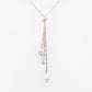 Keshi Drop Pendant 3 x Pearls 40cm