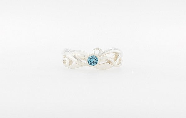 SS Vine Ring with Blue Topaz