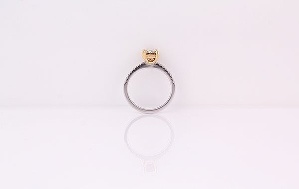 Champagne Radiant Diamond Ring Argyle C4 SI1