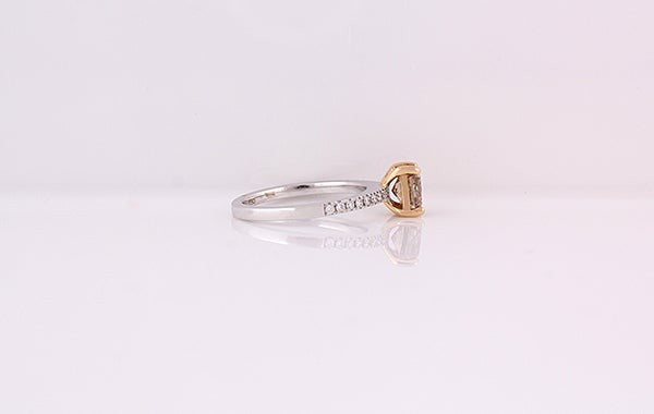 Champagne Radiant Diamond Ring Argyle C4 SI1