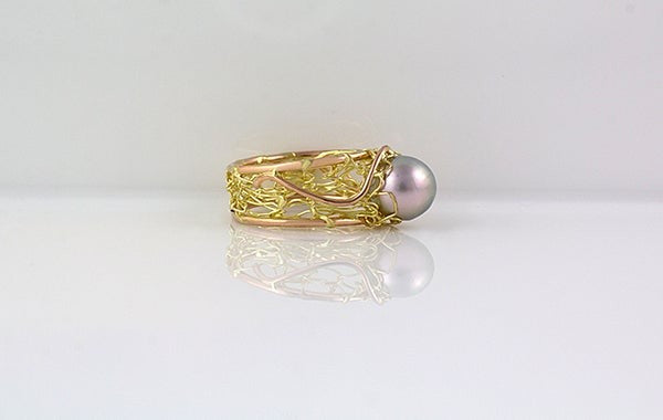 Pearl Knitted Ring with FLP 18RY