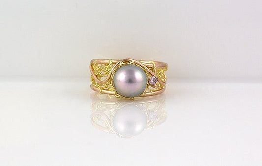 Pearl Knitted Ring with FLP 18RY