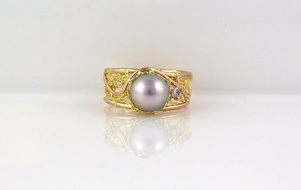 Pearl Knitted Ring with FLP 18RY